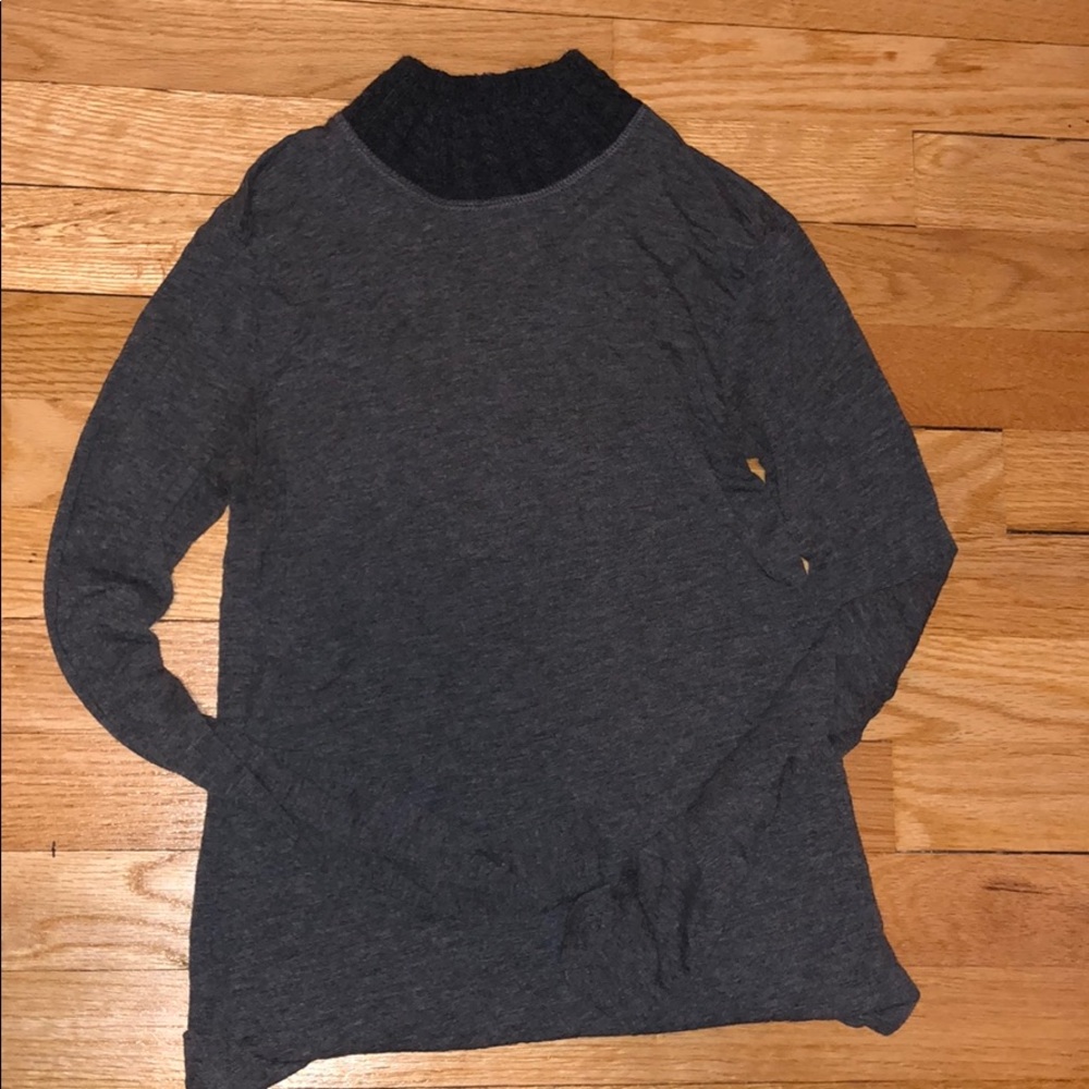Grey shirt with sweater turtleneck